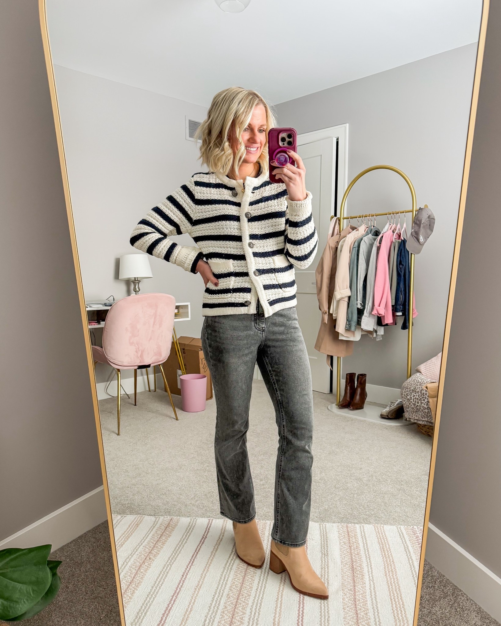 What I wore this week as a 41 mom of 2! 
Cardigan- xsmall
Jeans- 25/26"

#LTKootd #LTKOver40 #LTKPetite