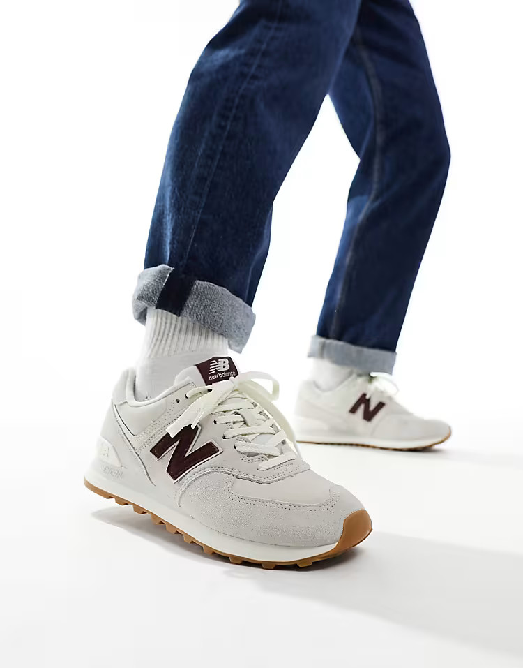 New Balance 574 sneakers in gray with black detail | ASOS (Global)