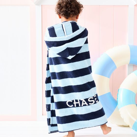 Cabana Stripe Kids Hooded Beach Towel | Mark and Graham