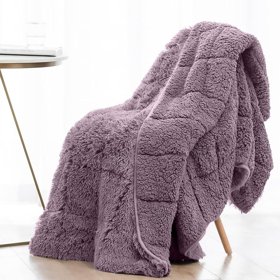 Wemore Shaggy Long Fur Faux Fur Weighted Blanket, Cozy and Fluffy Plush Sherpa Long Hair Blanket ... | Amazon (US)