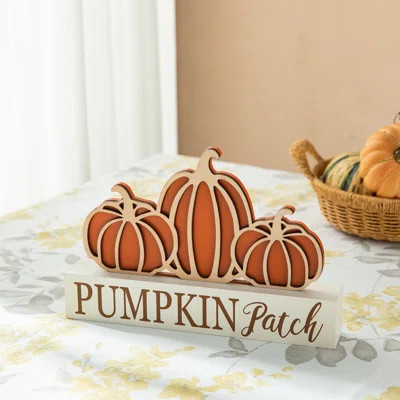 11.75"L Fall Wooden "PUMPKIN PATCH" Pumpkins Table Sign | Wayfair North America