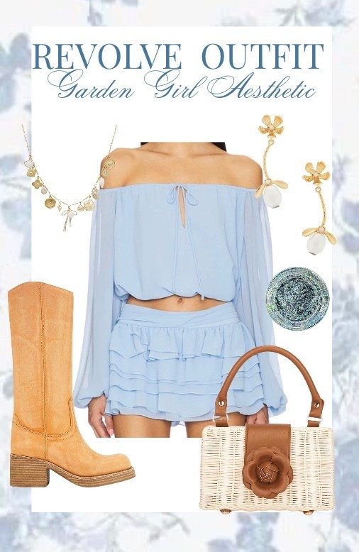 Soft cottagecore meets Revolve countryside chic 🌿 This dreamy blue ruffle set is the perfect garden girl aesthetic look for spring and summer. Styled with cowboy boots, a wicker handbag, and delicate gold jewelry for a romantic, feminine outfit that feels straight out of a countryside daydream. Perfect for brunch, garden parties, vacations, and spring outfits.
ottagecore outfit, garden girl aesthetic, Revolve outfit, feminine spring outfit, romantic summer outfit, ruffle skirt set, countryside chic style, western cottagecore, wicker bag outfit, soft girl fashion.


#LTKootd #LTKgrwm #LTKdayinmylife