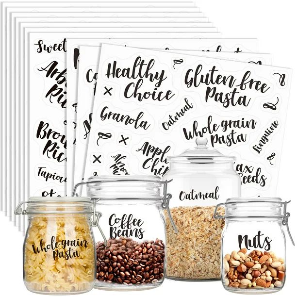 Hebayy 281 PCS Clear Cursive Pantry Labels Set Water Resistant with Customizable Stickers for Foo... | Walmart (US)