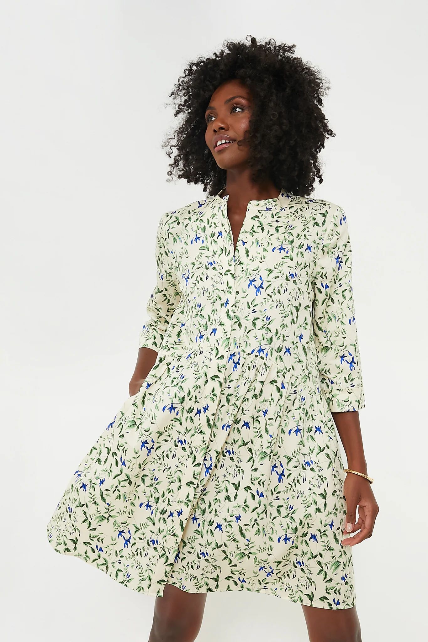 Lapis Iris Royal Shirt Dress | Tuckernuck (US)