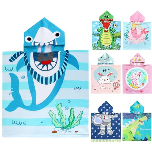 NovForth Kids Beach Towel for Boys Girls, Hooded Bath Towel Wrap, Toddler Pool Towel with Hood | Amazon (US)