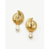 Spiral Detachable Pearl Drop Earrings | 18ct Gold Plated | Missoma UK