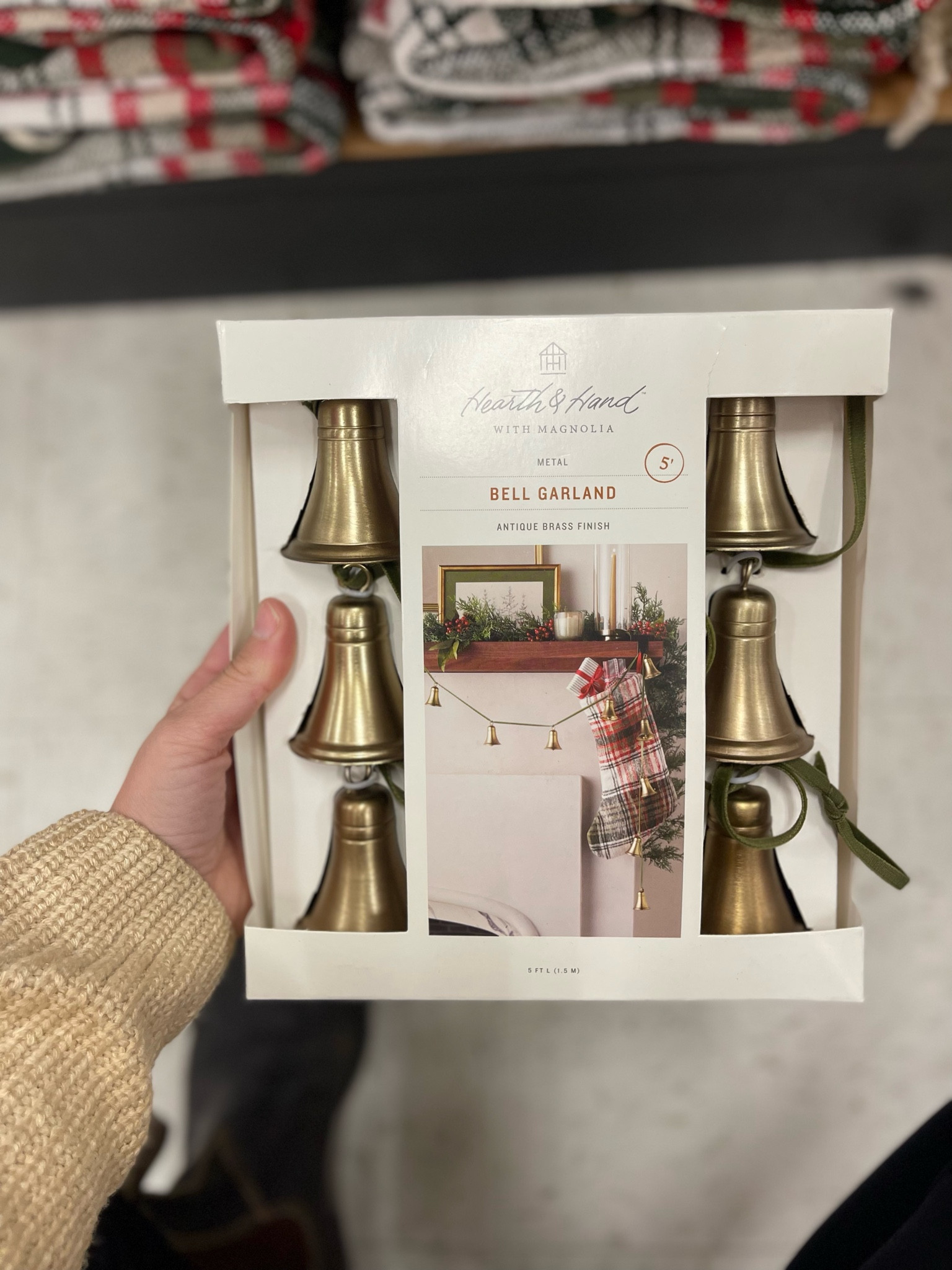 SHOP WITH ME AT TARGET:
The new bell garland from Hearth and Hand by Magnolia is beautiful in person! 

I love the antique gold finish on the bells, and the green velvet ribbon adds the festive touch. 

Will be putting this on our mantle

#LTKHoliday #LTKFindsUnder50 #LTKSeasonal