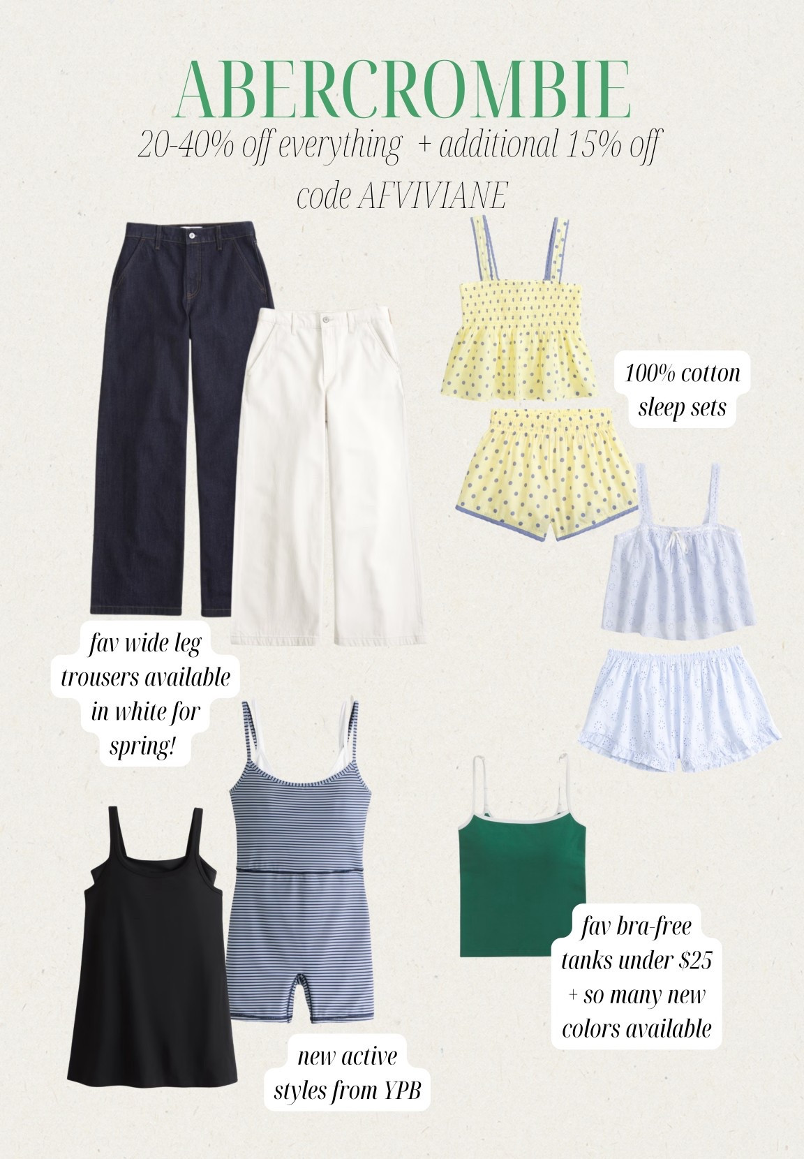[3/25/26] code AFVIVIANE | Abercrombie sale!! 20%-40% off everything | new arrivals + favorites linked below 


#LTKSaleAlert #LTKSeasonal #LTKPetite