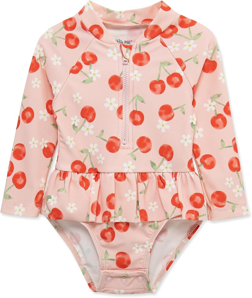 Little Me Clothes for Baby Girls' Full Coverage Rash Guard, 6 Months - 4 Toddler | Amazon (US)