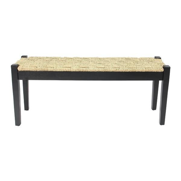 Shambles Seagrass Wood Bench | Bed Bath & Beyond