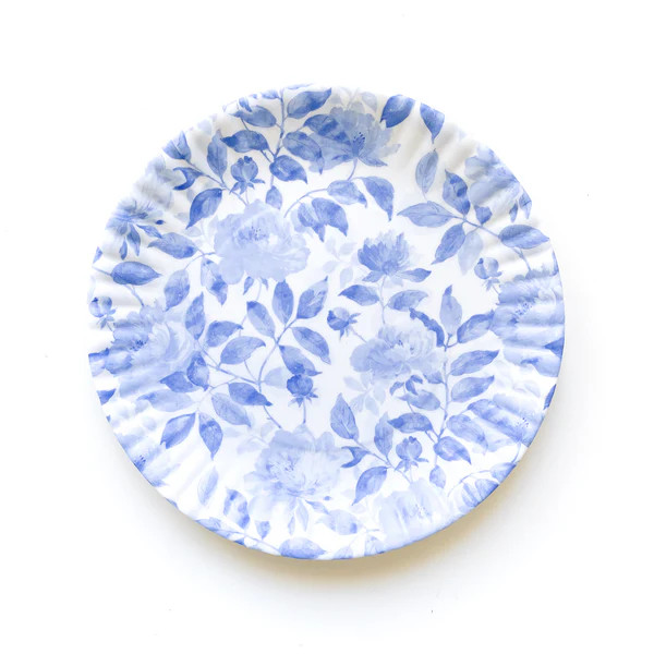 Melamine Snack Plate, Blue Rose | The Avenue