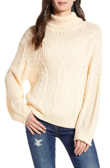 Open Knit Chunky Turtleneck Sweater | Nordstrom