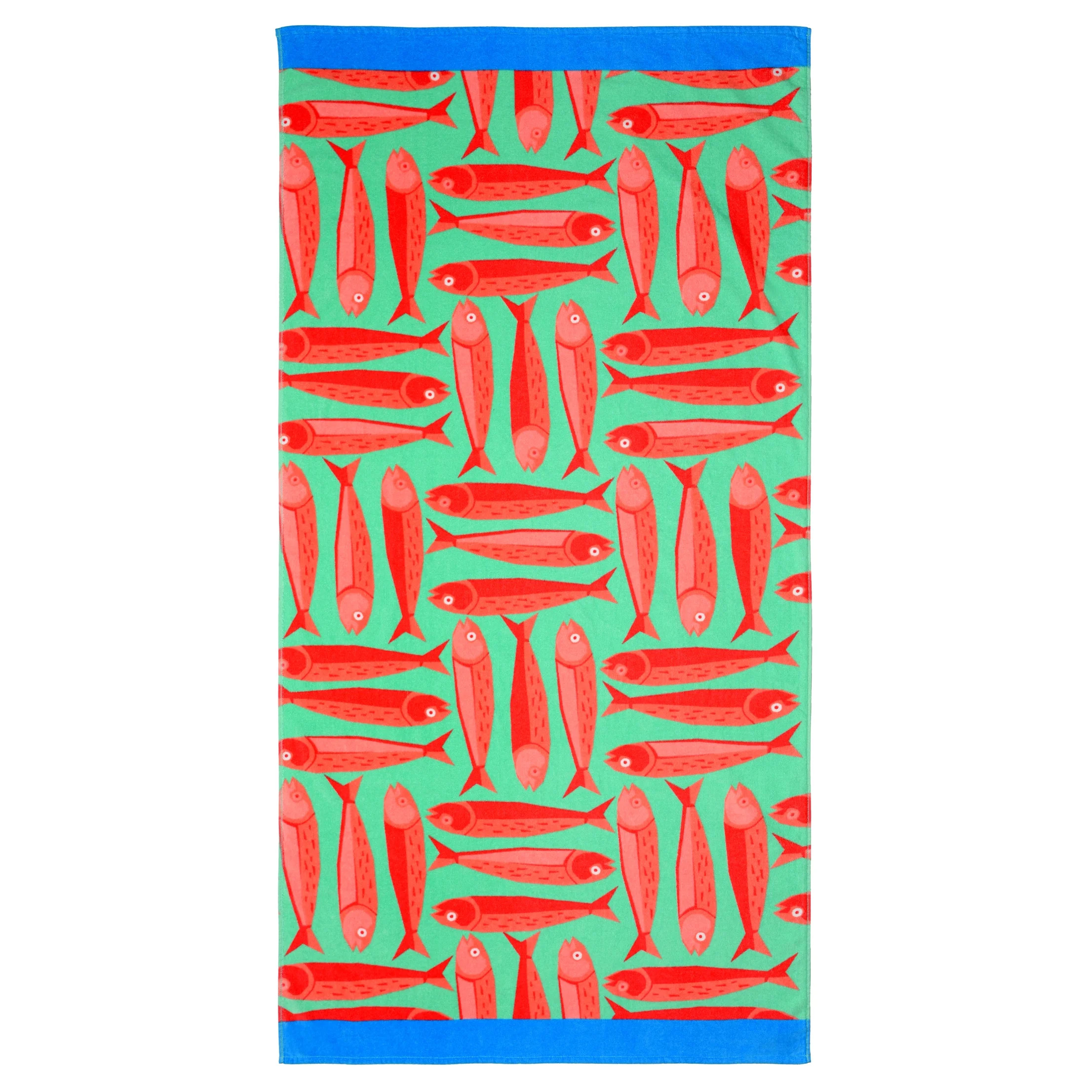 Mainstays Cotton-Blend Beach Towel, 72 x 36 in, Red Sardine - Walmart.com | Walmart (US)