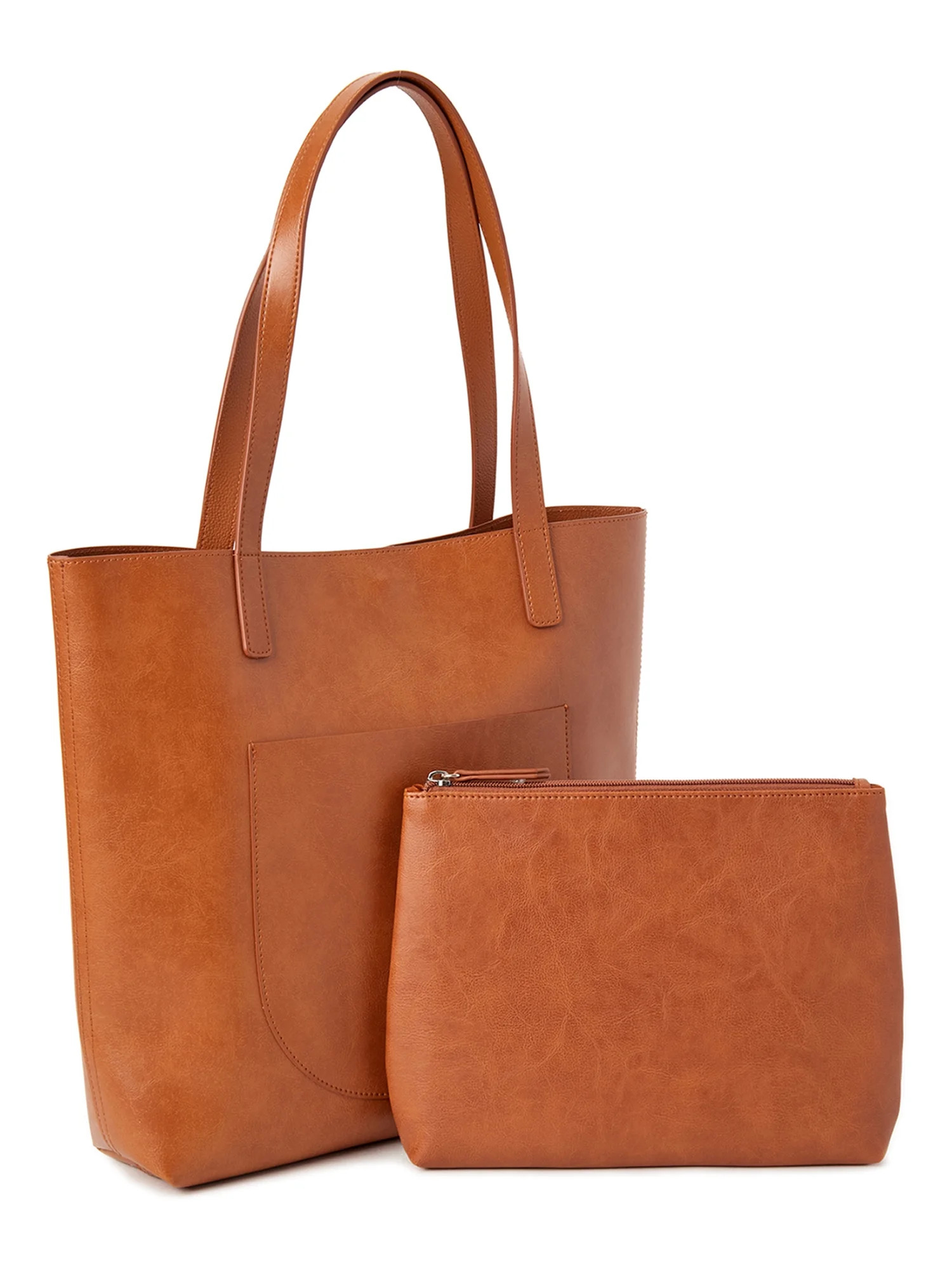 Time and Tru Elisa Tote Bag with Bonus Pouch - Walmart.com | Walmart (US)