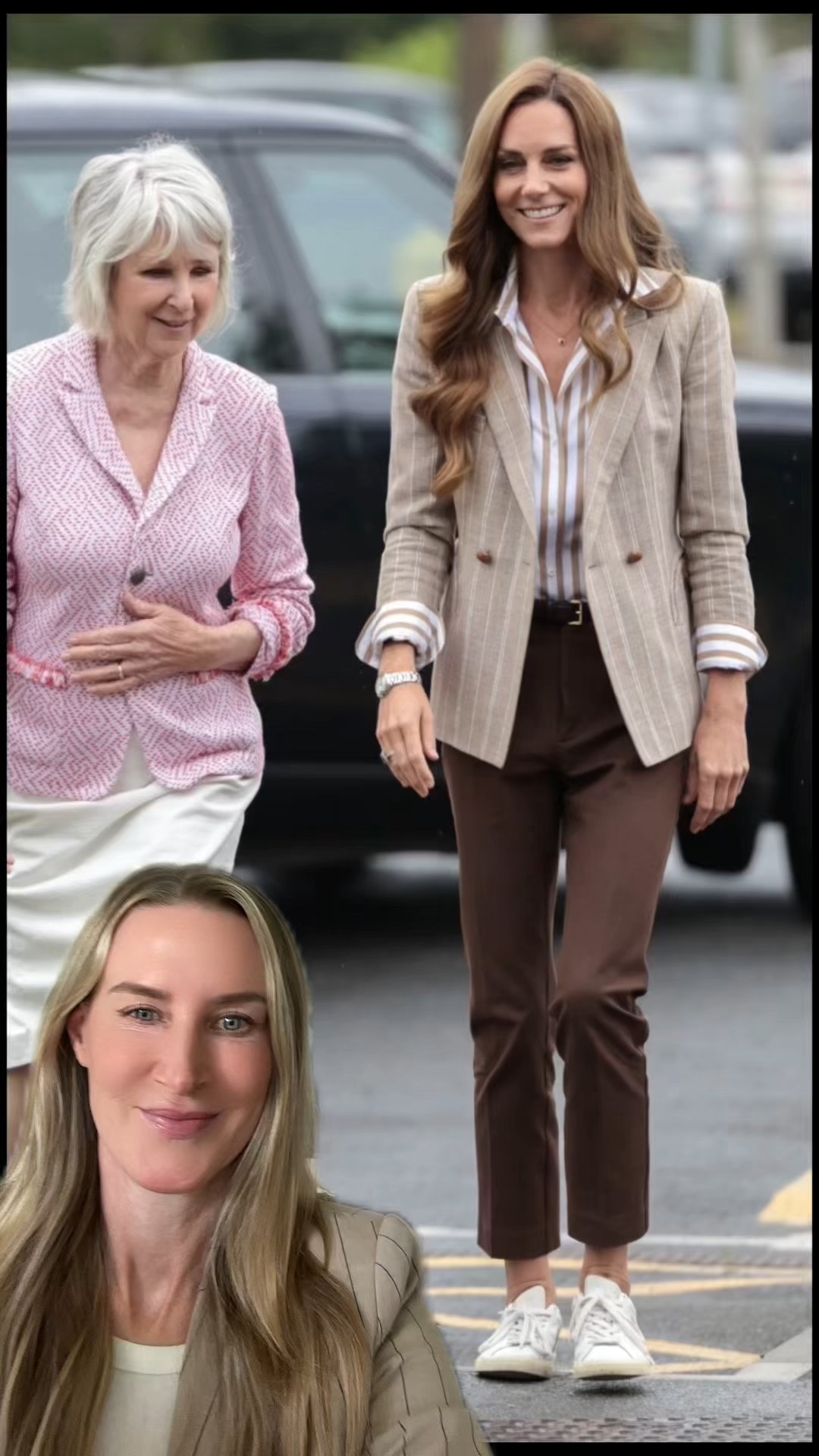 The Princess of Wales stepped out for royal duties at Colchester Hospital’s Wellbeing Centre in Essex wearing a perfectly balanced smart yet approachable look. 

She styled her favorite Blazé Milano blazer in a soft, earthy palette with a classic striped shirt, slim brown trousers, and her go-to Veja sneakers. 

This effortless mix of old and new pieces is timeless, polished, and perfect for summer. 

Her blazer is sadly from a past season and no longer available, but this look is the ultimate inspiration for chic everyday style.

To see what Catherine, wore and shop similar pieces to re-create her new outfit.

#LTKStyleTip