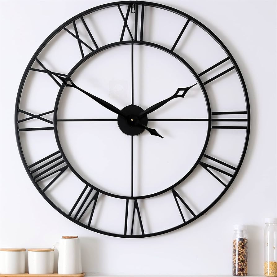 CLXEAST 30 Inch Large Wall Clock Modern, Oversized Roman Numeral Decorative Art Metal Wall Clock,... | Amazon (US)