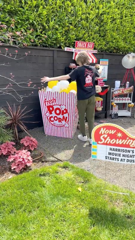 Giant popcorn stand-up for outdoor movie night!

#LTKparties #LTKfamily #LTKkids