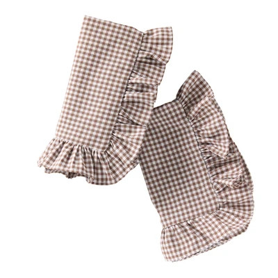 Cinnamon Gingham Ruffle Napkin - Set of 2 | Cailini Coastal