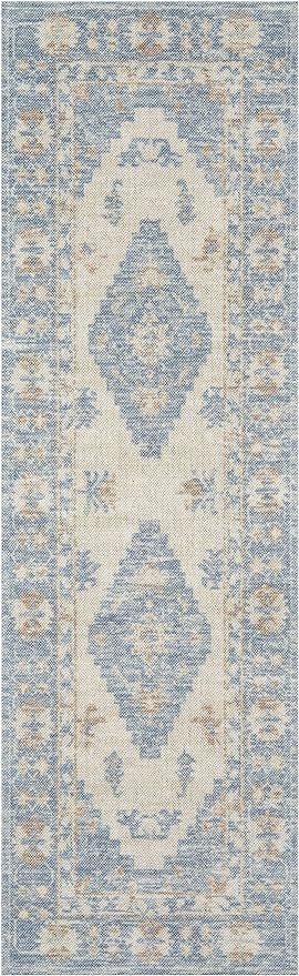 Momeni Anatolia Wool and Nylon Area Rug, 2'3" X 7'6" Runner, Blue | Amazon (US)