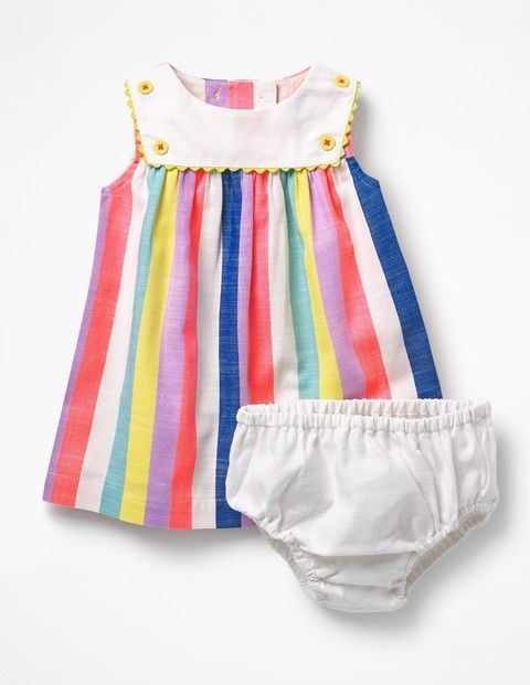 Rainbow Sailor Dress Candy Stripe Baby Boden | Boden (US)
