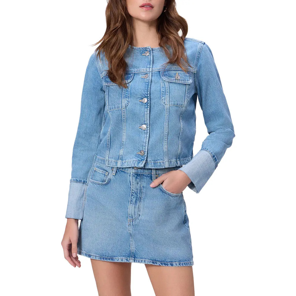 PAIGE Dean Collarelss Jean Jacket in Del Amo at Nordstrom, Size Xx-Small | Nordstrom
