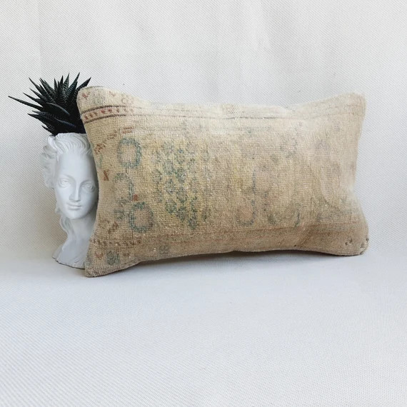 Vintage Pillow 12x20  Rug Pillows  Rug Cushion Case  - Etsy | Etsy (US)