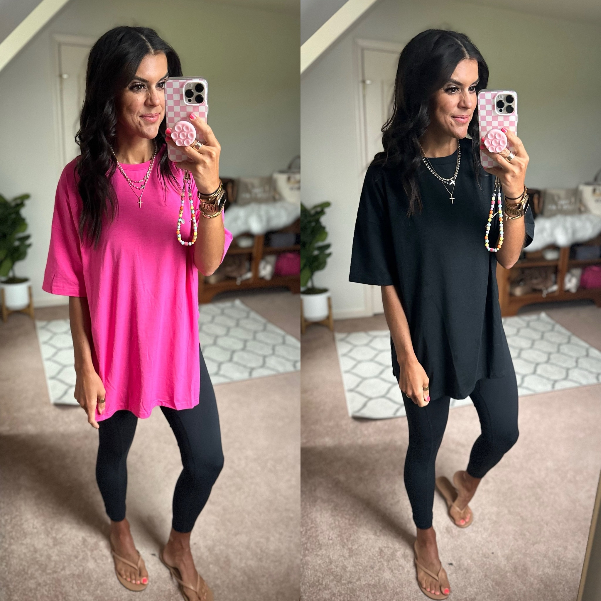 Wearing a size small in the oversized tee and an xs in the leggings 

#LTKFindsUnder100 #LTKSeasonal