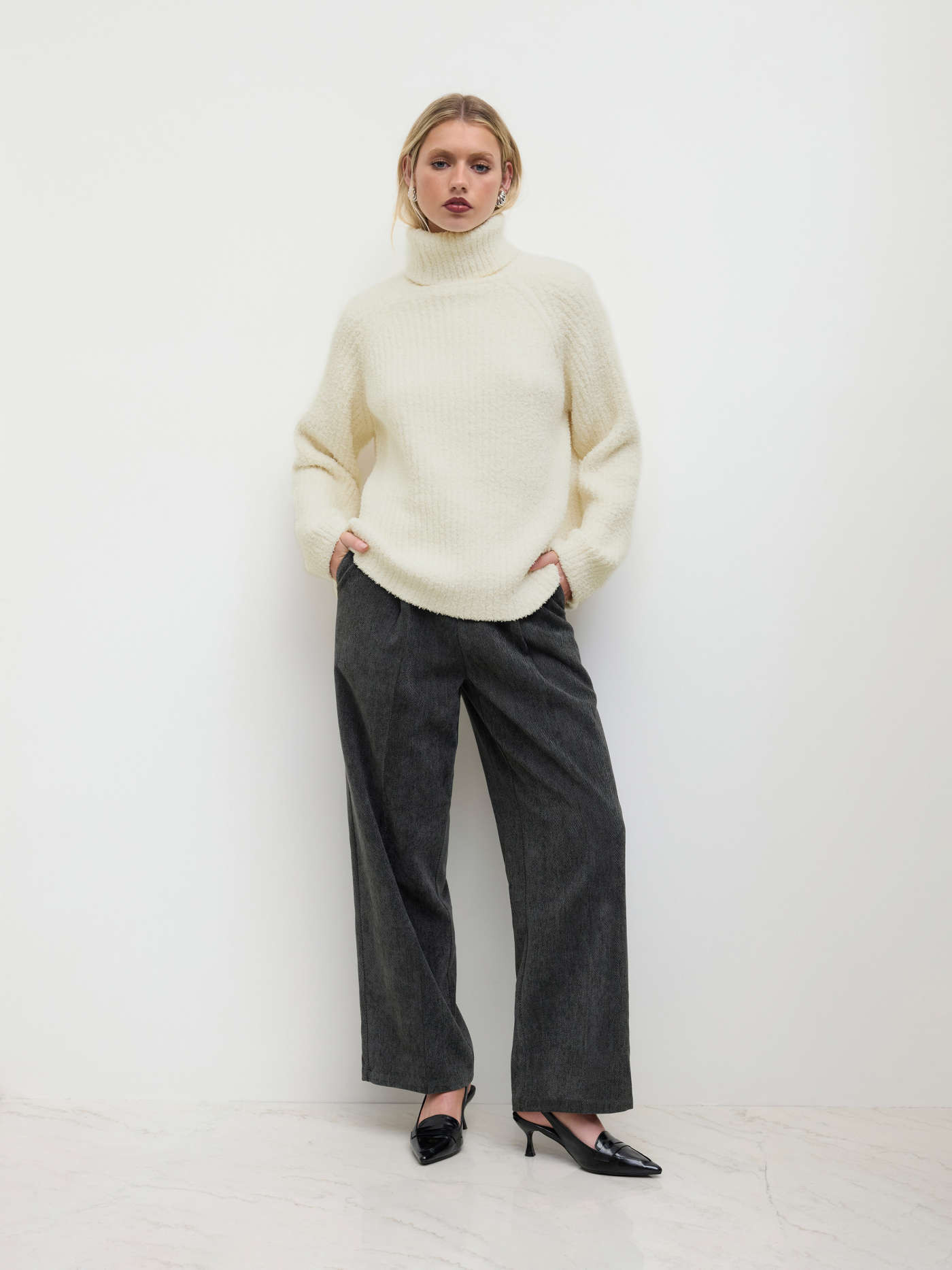 Knit High Neck Long Sleeve Top | Cider