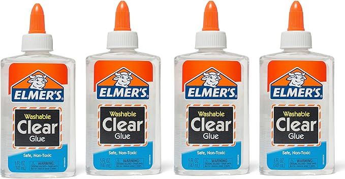Elmer's Liquid School Glue, Clear, Washable, 5 Ounces, 4 Count - Great for Making Slime | Amazon (US)