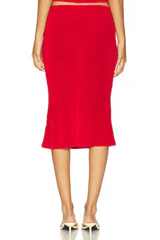 Selene Midi Skirt in Red | Revolve Clothing (Global)