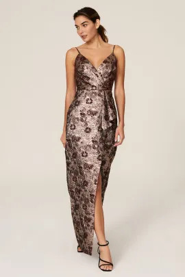 Floral Metallic Jacquard Gown | Rent the Runway