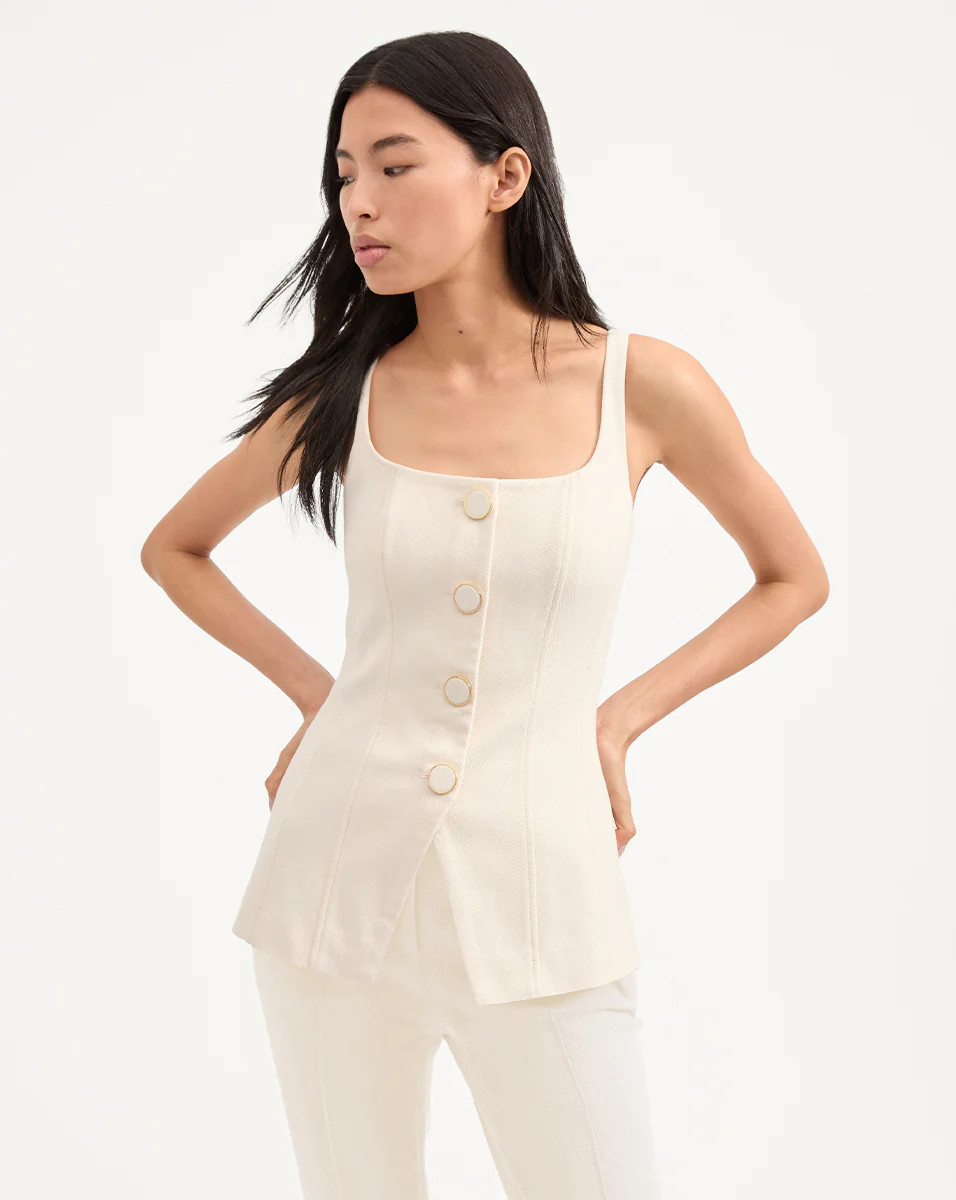 Liana Button-Up Vest | Veronica Beard