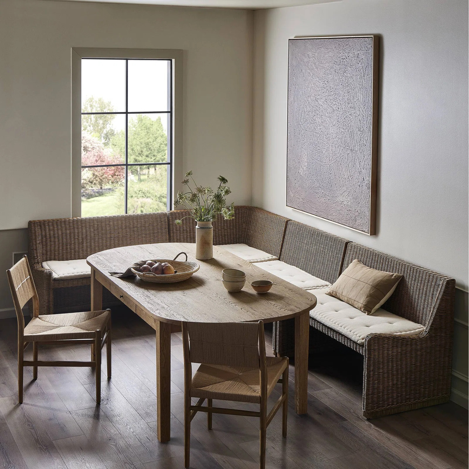 Senna 83" Woven Dining Banquette | Birch Lane