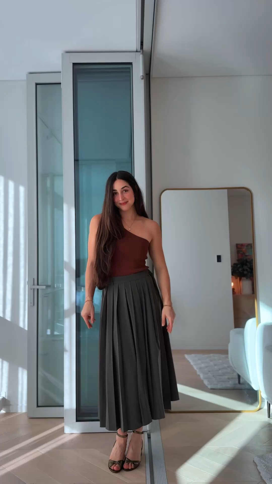 Outfit 1: Harmony

This outfit is leveraging the power of warm tones to create warm harmony. If you think about the color wheel, this would be an ‘Analogous’ combination. Essentially pairing colors together that sit next to each other on the color wheel. The khaki green skirt, brown top and green/gold shoes work well because these colours are all representative of woody, earthy tones. They blend nicely and create a sense of “harmony” or visual balance. It’s easy to look at and feels quite soothing. Pro tip: the undertones are all warm which is important in creating harmony! 🍃🍂 

Mango skirt
Bardot too (sold out linked alternatives)
Nina shoes

#LTKautumn #LTKAroundTheWorld #LTKstyletip