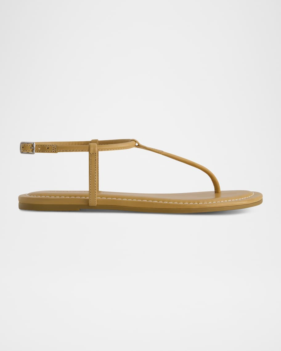 Bernardo Hercu Leather Ankle-Strap Flat Sandals | Neiman Marcus