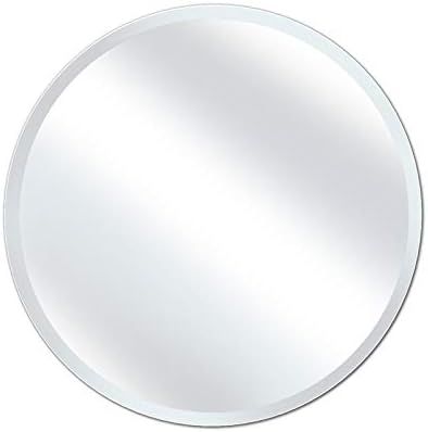 SHINESTAR 24 Inch Frameless Round Wall Mirror, Large Circle Mirror for Bathroom, Vanity, Bedroom,... | Amazon (US)