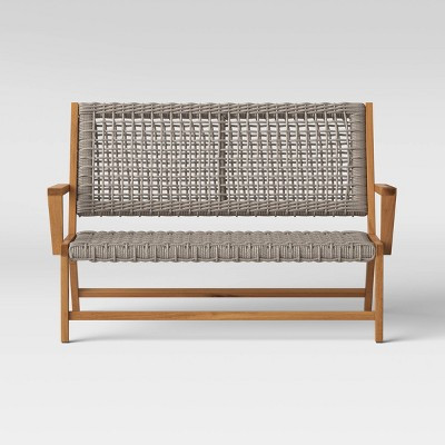 Lena Wood & Rope Patio Loveseat - Gray - Project 62™ | Target