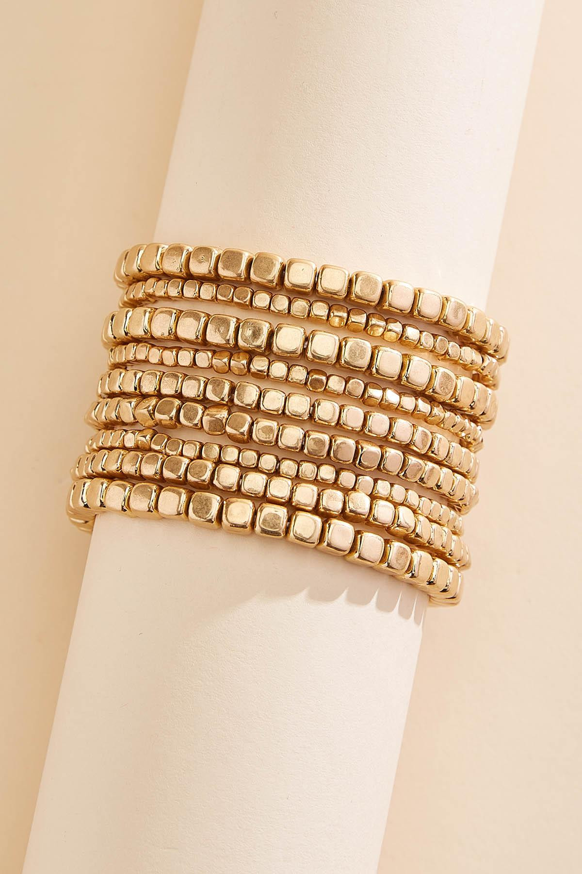 square bead bracelet set | Versona