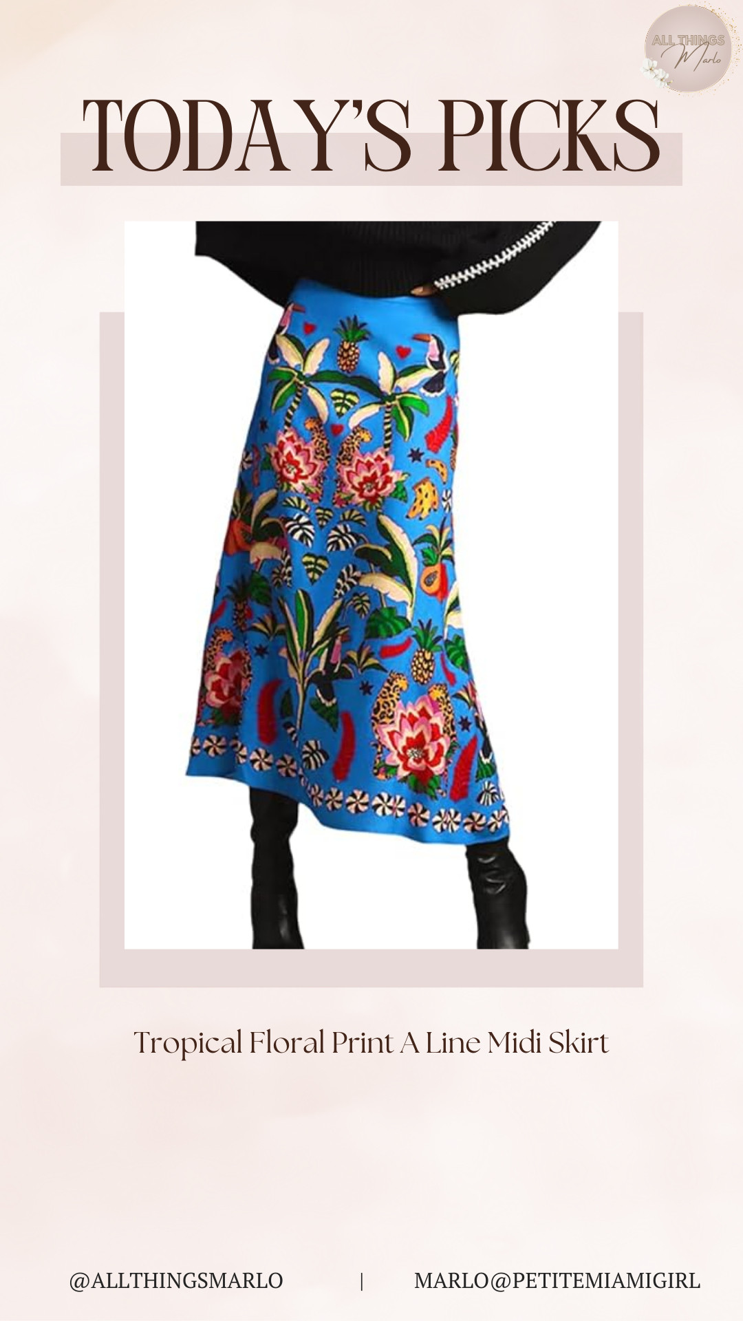 Tropical Floral Print A Line Midi Skirt 

 #LTKSeasonal #LTKWorkwear #LTKTravel