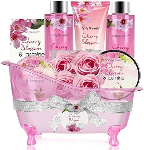 Gift Basket for Women - Spa Gift Baskets Body&Earth 8 Pcs Women Bath Sets with Cherry Blossom & J... | Amazon (US)