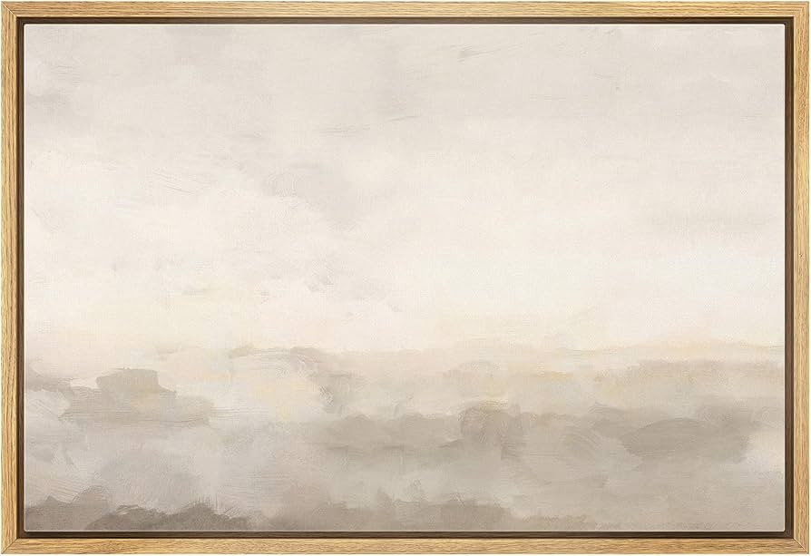 SIGNLEADER Framed Canvas Print Wall Art Contemporary Foggy Mountain Abstract Nature Wilderness Il... | Amazon (US)