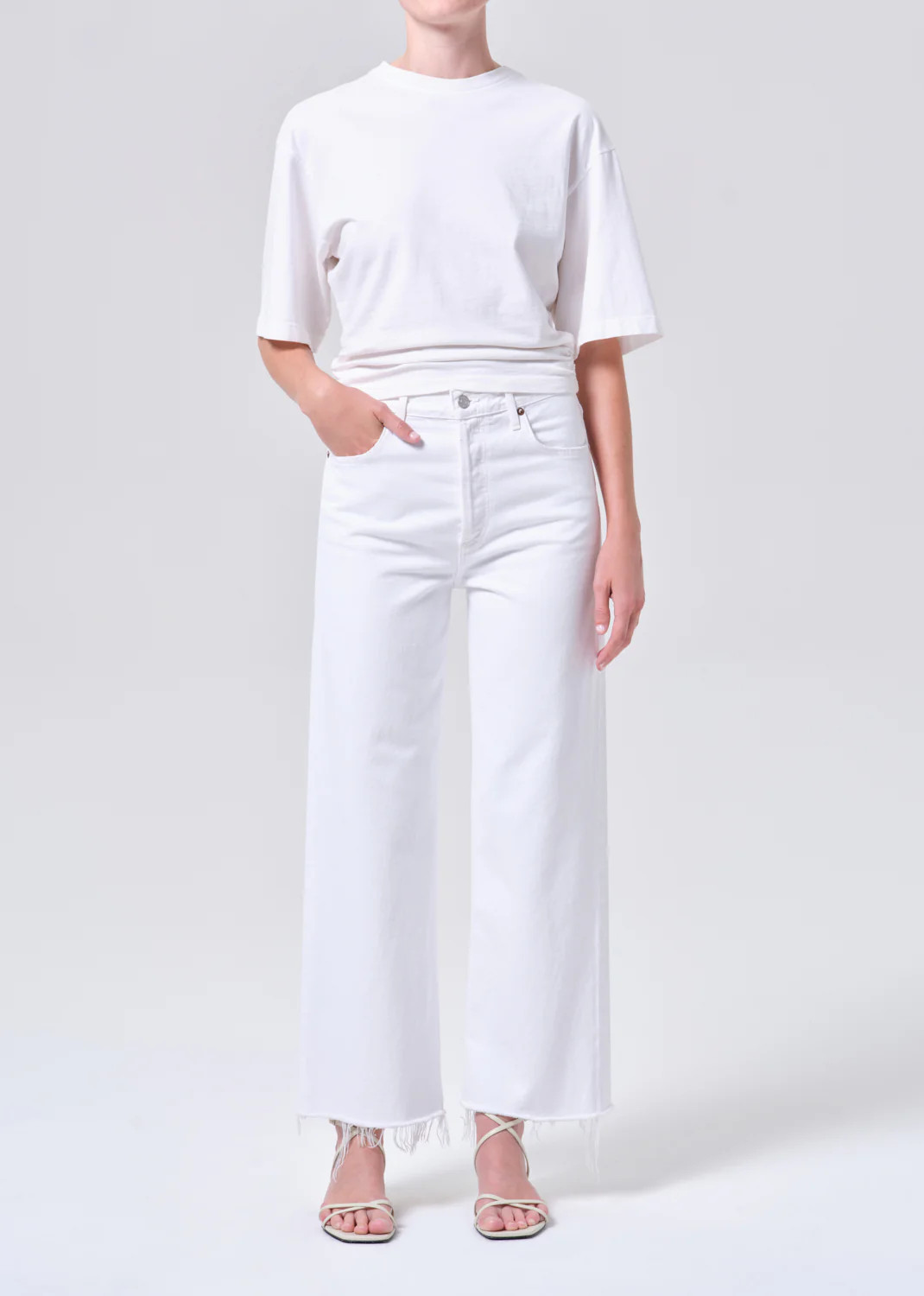Ren High Rise Wide Leg in Marshmallow | AGOLDE