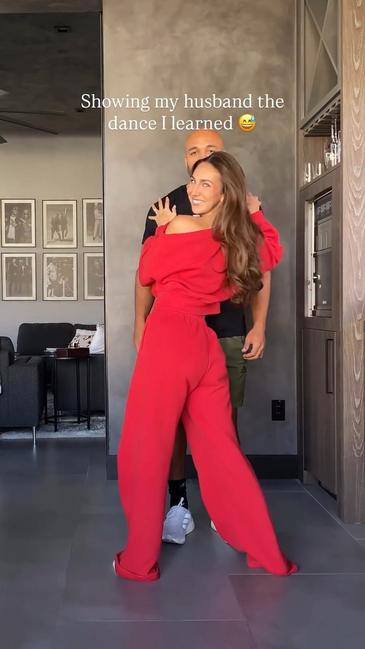 Do you think he liked this one?😅 obsessed with this red off the shoulder sweat set from Abercrombie for the holidays! 

Dc: @albiinn.na 

#couples #dancetrend #dance #relationships

#LTKGiftGuide #LTKCyberWeek #LTKHoliday