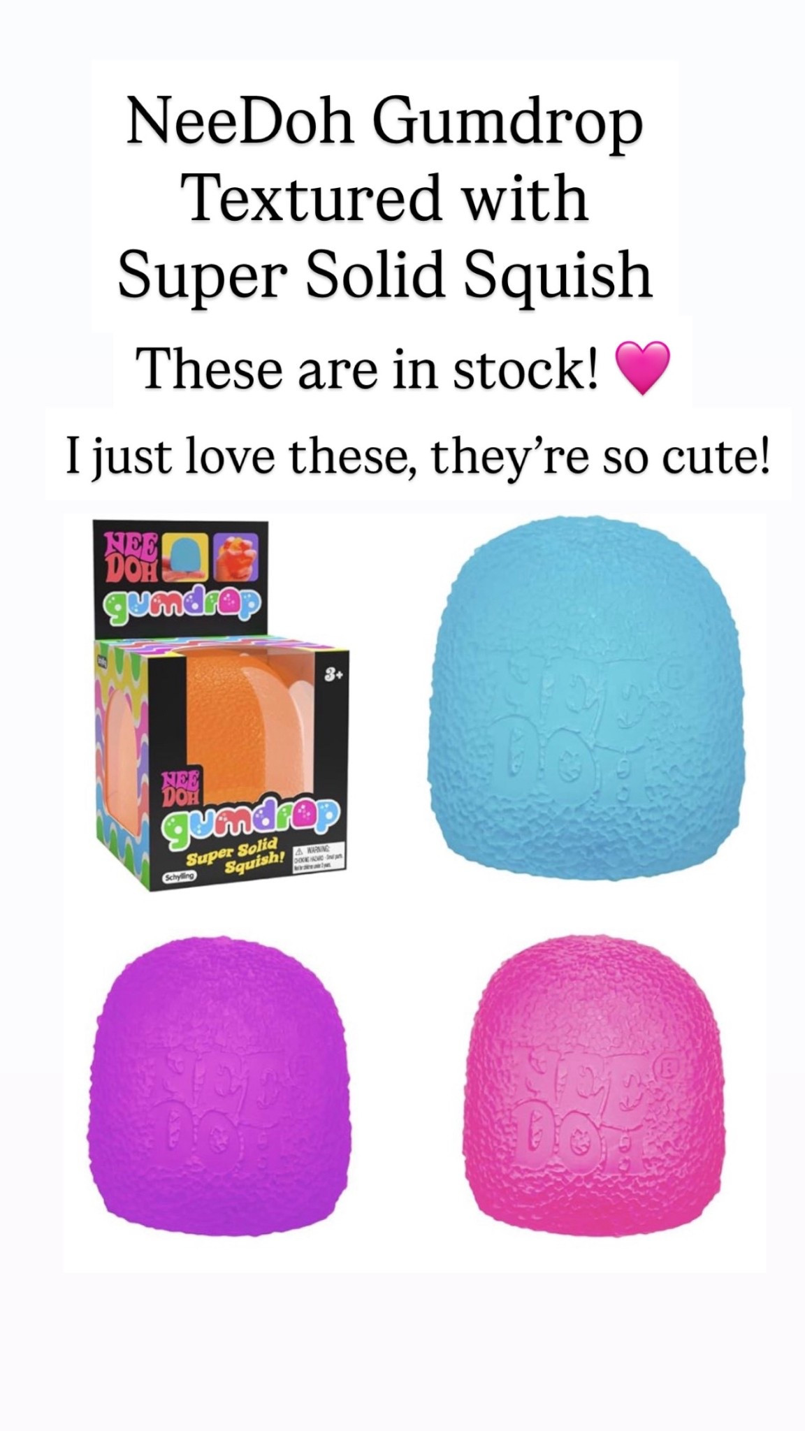 NeeDoh Gumdrop - Textured Sensory Toy with Super Solid Squish

#LTKKids