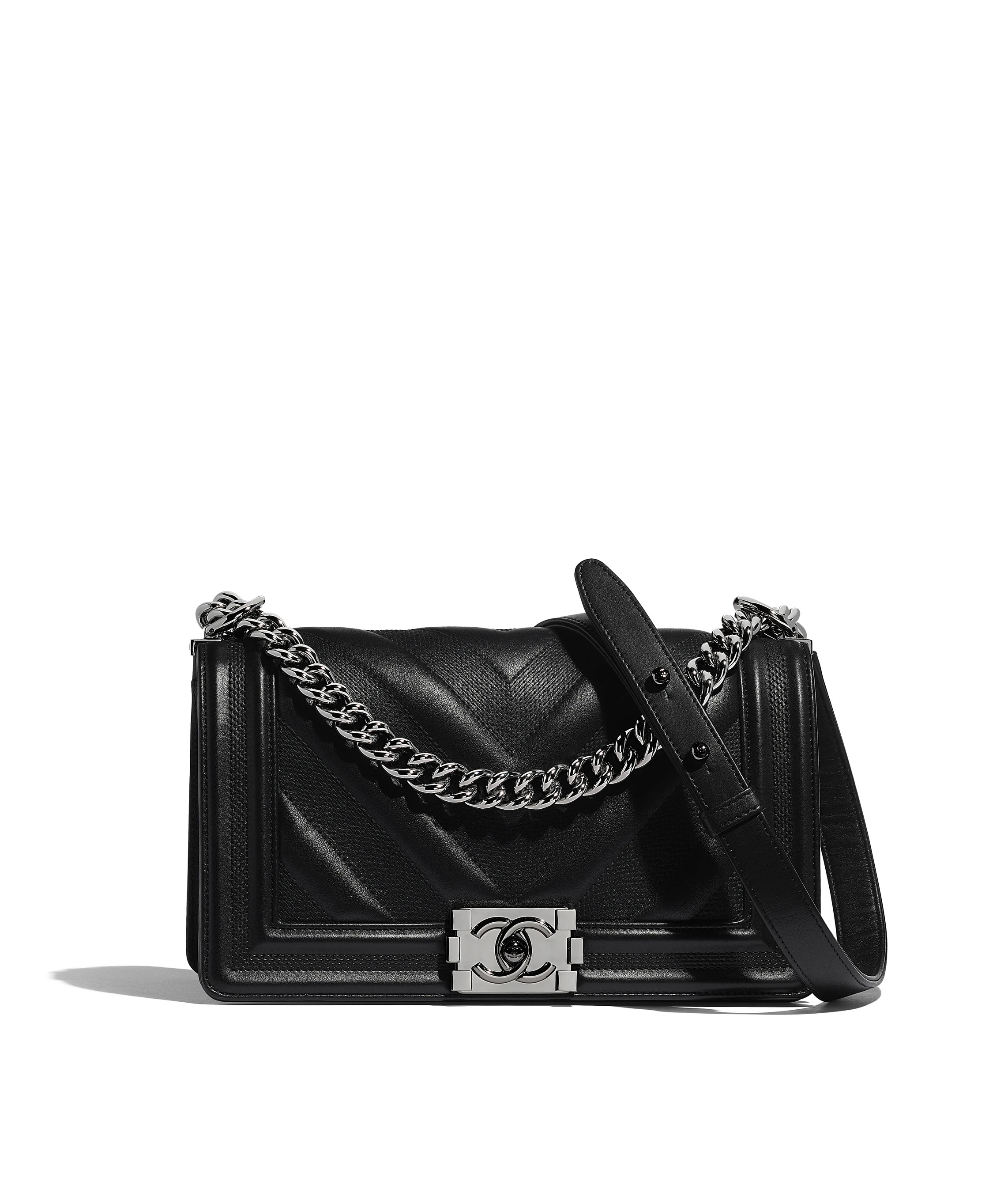 BOY CHANEL Handbag, calfskin & ruthenium-finish metal, black - CHANEL | Chanel, Inc. (US)