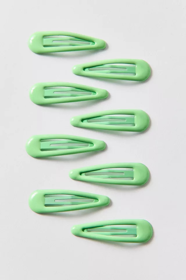 Glossy Triangle Snap Clips Set in Black, Women's at Urban Outfitters | Urban Outfitters (US and RoW)