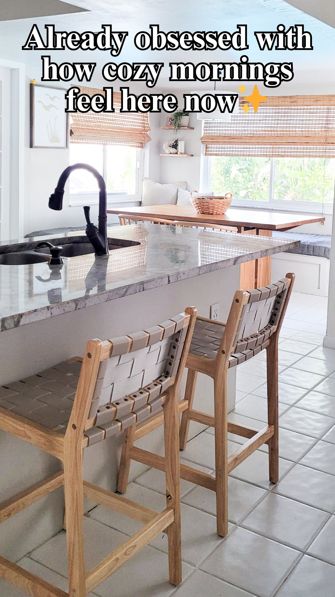 Quick refresh, major impact 🙌 These solid wood bar stools gave our kitchen a high-end look without the high price tag. Sturdy, comfy, and totally my aesthetic. Don’t forget to use my code 15Melanie to save 15% at shopluebona.com 

 #LTKHome