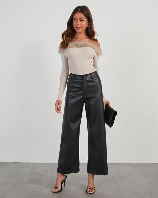 Troy Faux Leather Wide Leg Pants | VICI