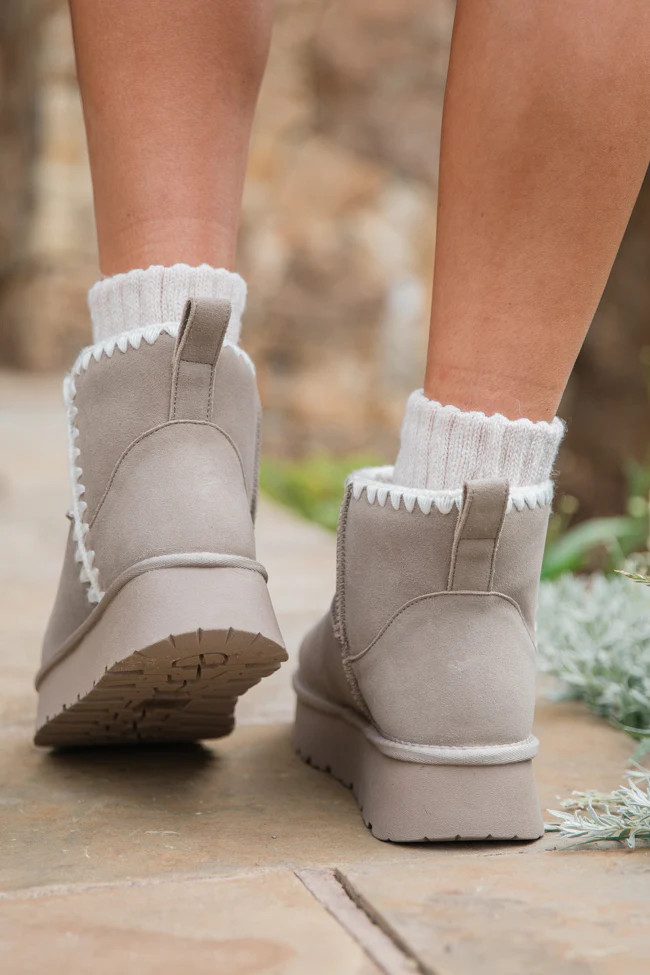 Helen Grey Embroidered Boots FINAL SALE | Pink Lily