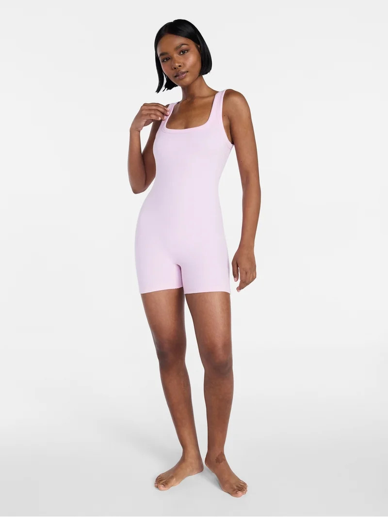 No Boundaries Cotton Stretch Ribbed Cozy Romper, Women's XS-XXXL | Walmart (US)